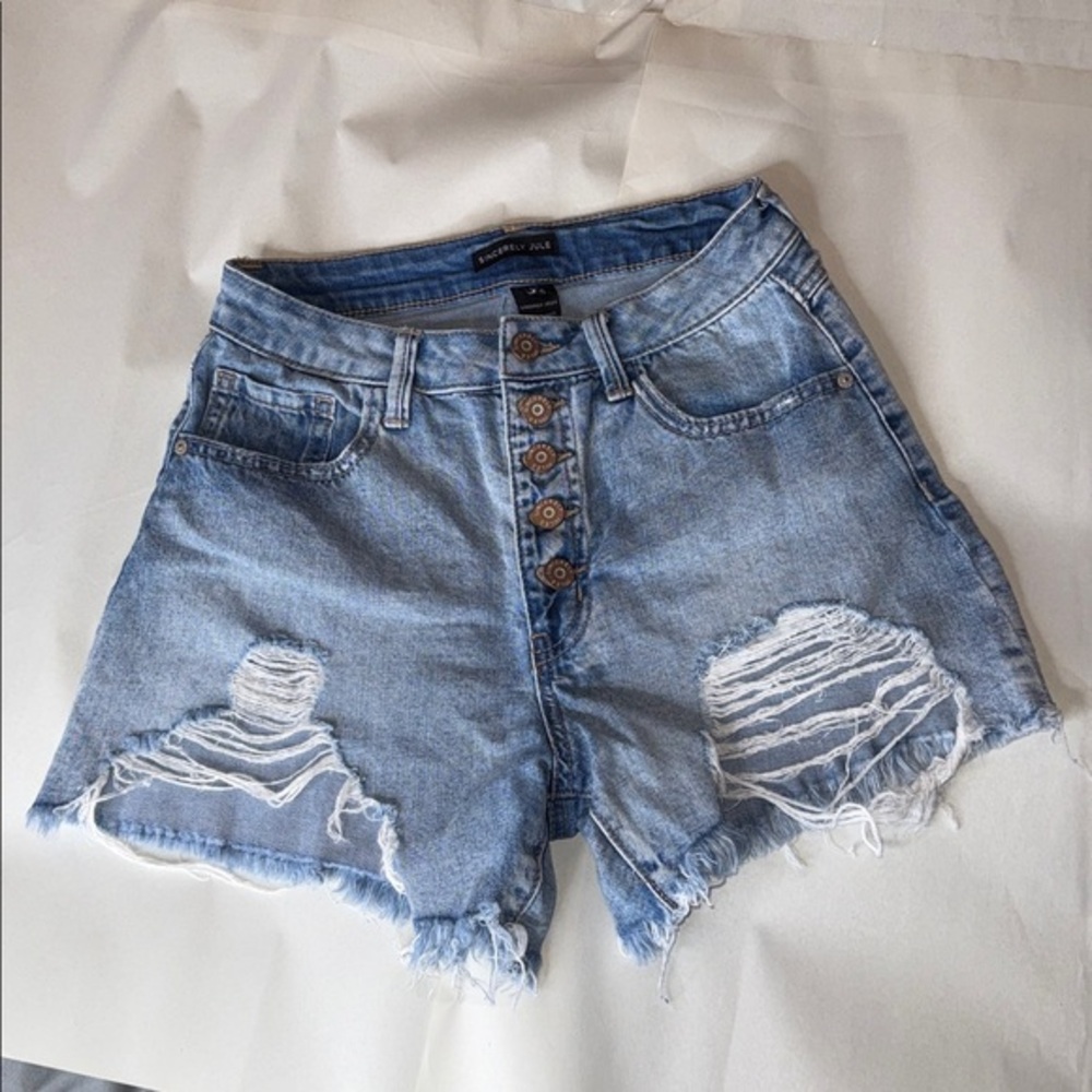 Sincerely Jules Light Blue Denim Shorts